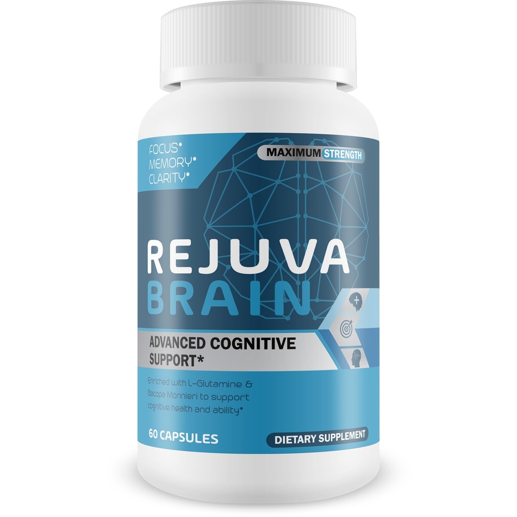 Rejuva Brain- Advanced Cognitive Support- Enriched w/L-Glutamine & Bacopa Monnieri를 지원하여인지 건강 및 능력