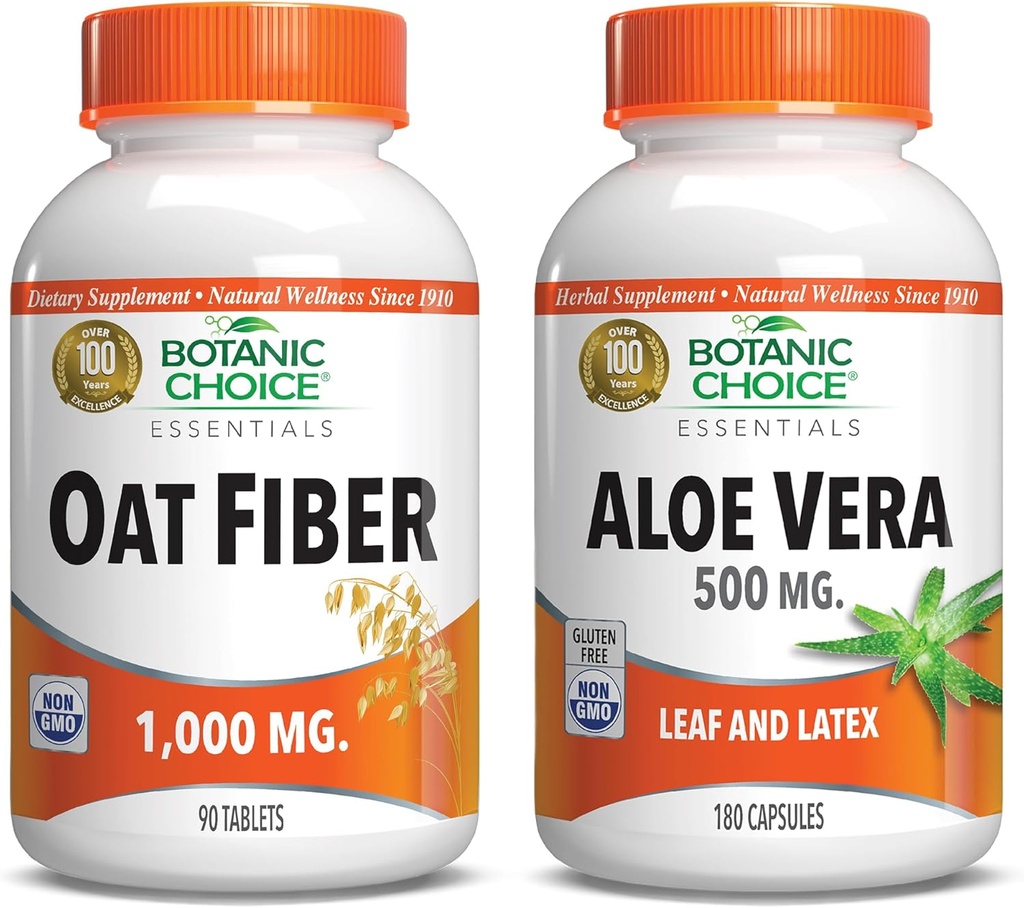 Botanic Choice - Oat & Aloe Vera : 다이어트 섬유 및 소화 건강 보충 번들