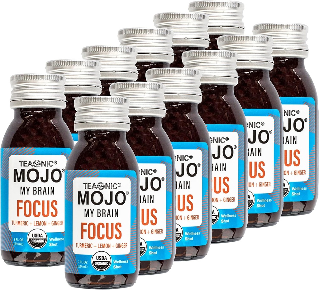 사이트맵 내 두뇌 Mojo : Focus Wellness Shot - Ginkgo Biloba, Ginger, Turmeric와 USDA 인증 Vegan 공식 - 12 병 x 2 Fl Oz 각각 - 글루텐 프리, 비 GMO