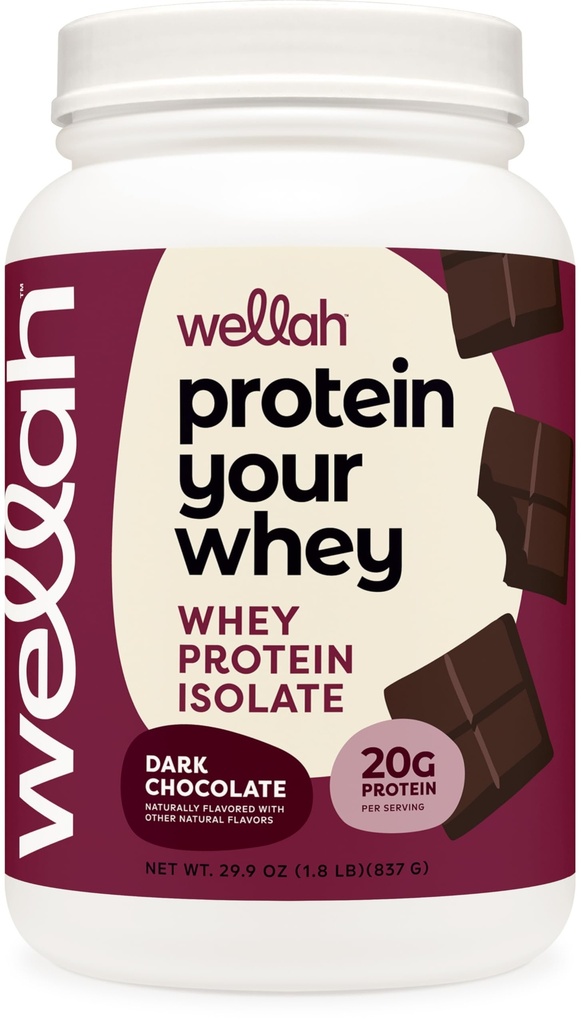 Wellah Protein Your Whey (30 서빙, 다크 초콜릿) - Whey Protein Isolate Protein