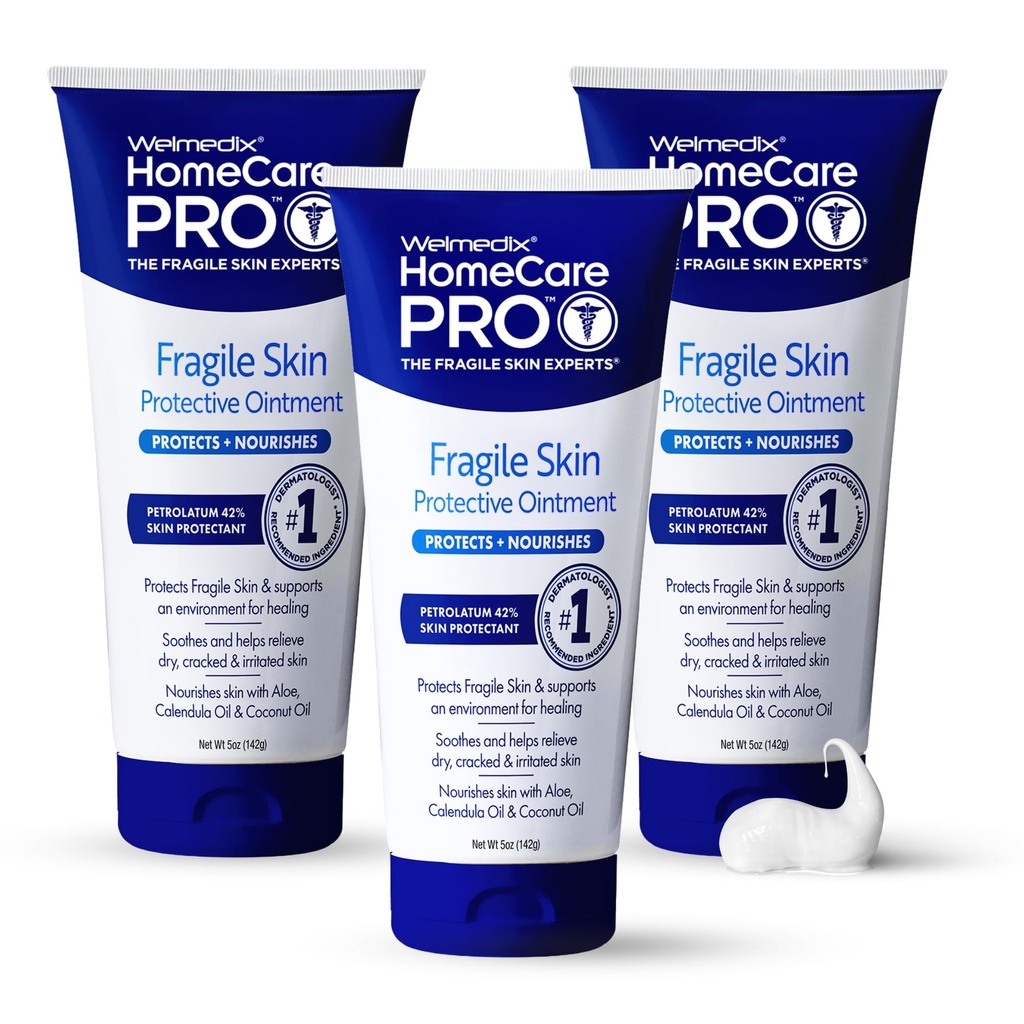 Welmedix Fragile 피부 보호 연고 | 병원 급료 치유 연고, 배리어 크림 & 피부 보호 Eczema, Psoriasis, Dermatitis, Bed Sores, Chafing (포장 3)의 처리를 위한 w/Calendula