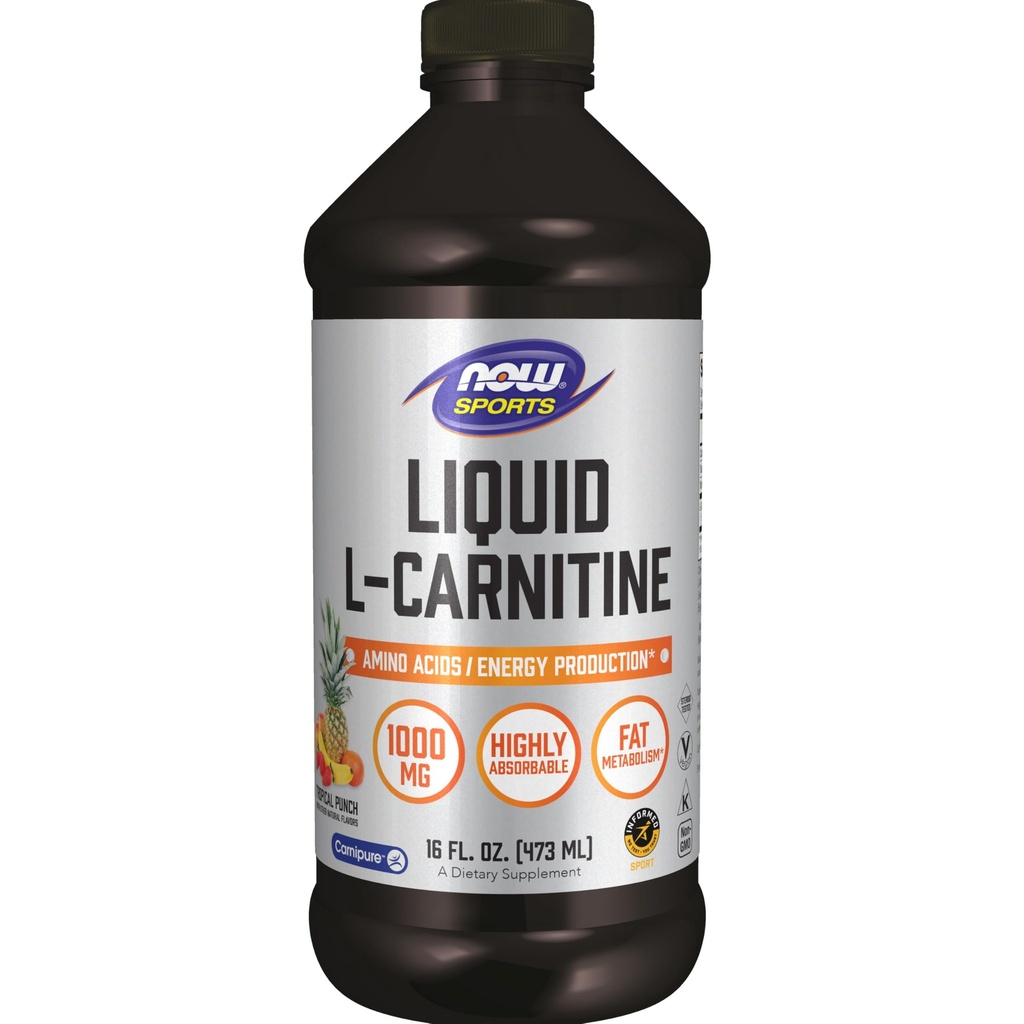 지금 스포츠 영양, L 카르니틴 액체 1,000 mg, 높게 흡수성, 열대 펀치, 16-Ounce