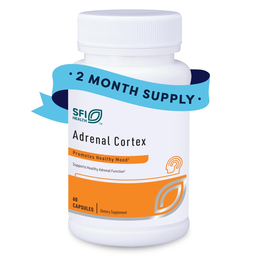 Klaire Labs SFI 건강 Adrenal 외피 - Cortisol 건강을 위한 표적된 Adrenal 지원 보충교재 - 순화된, 풀 Fed Bovine (60의 캡슐)에서 BSE 자유로운 냉동 건조한 추출물
