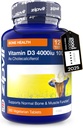 Zipvit 비타민 D3 4000iu x 360 정제 - 고강도 비타민 D | 지원 뼈 & 근육 기능 - 면역 체계 유지 | 채식주의 - 12 개월 공급