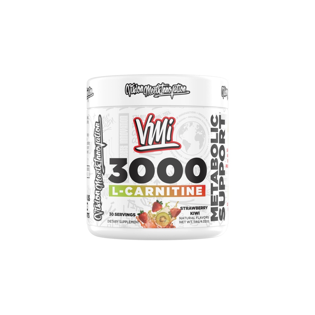 VMI Sports L-Carnitine 3000 파우더 | 3000 mg L-Carnitine | 신진 대사 지원 최대 흡수 포뮬러 | 남성용 중대한 맛 | 30 인분 (30 인분, 딸기 키위)