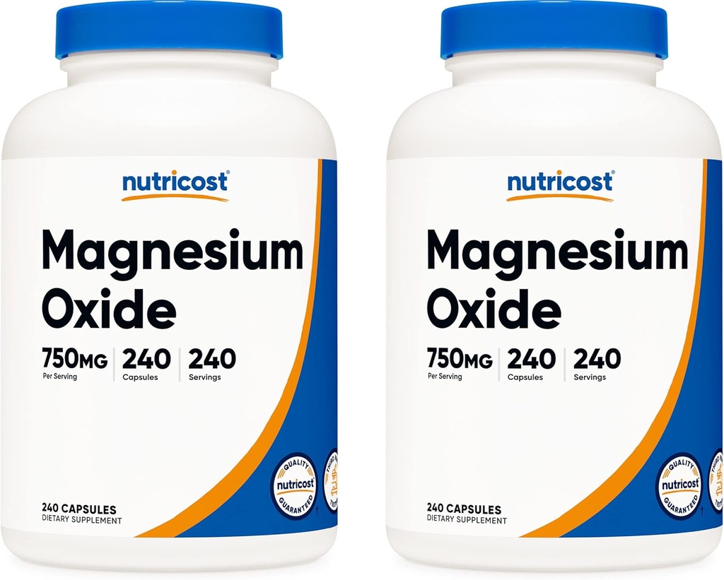 Nutricost 마그네슘 산화물 750mg의 240의 캡슐 (2개의 병)