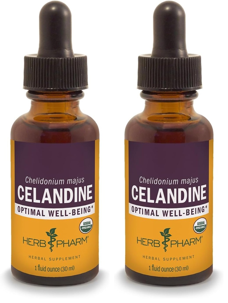 허브 Pharm 인증 유기 Celandine 액체 추출 - 1 Ounce (팩 2)