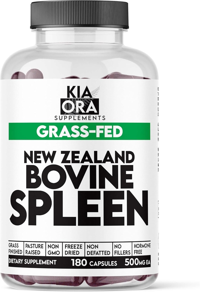 Grass Fed Bovine Spleen Supplement | Freeze-Dried, Desiccated Spleen Glandular – Immune 기능 및 혈액 건강 지원 – Ancestral Organ Capsules – 180ct