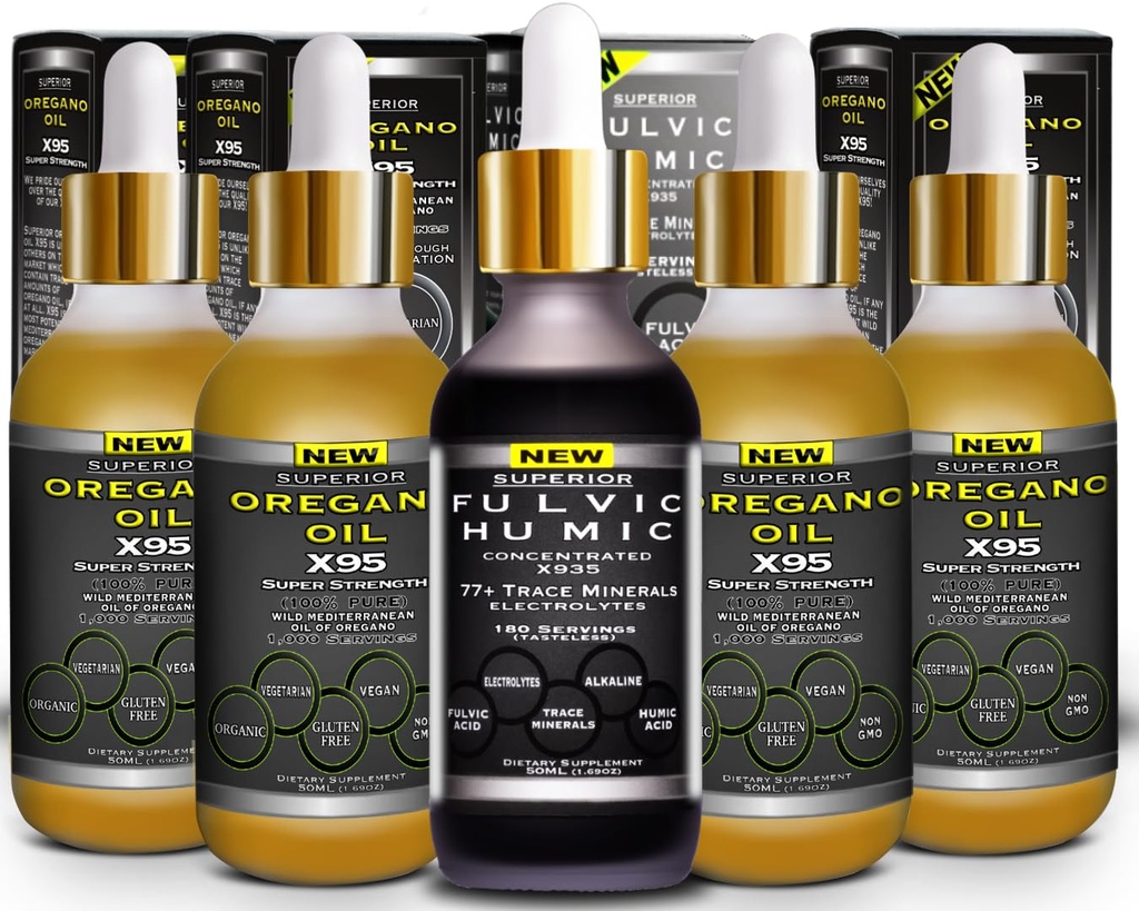 Fulvic Acid Humic Ionic Trace 무기물 Drops Electrolytes Plus Oregano Oil Drops Super Strength More Versatile 다음 Oregano Softgels 및 캡슐 오일