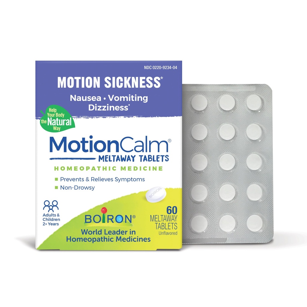 Boiron MotionCalm Relief for Nausea, Vomiting, 또는 모션 슬픔과 관련된 Dizziness 여행, 놀이 타기, 및 비디오 게임 또는 VR - 논 - 60 카운트
