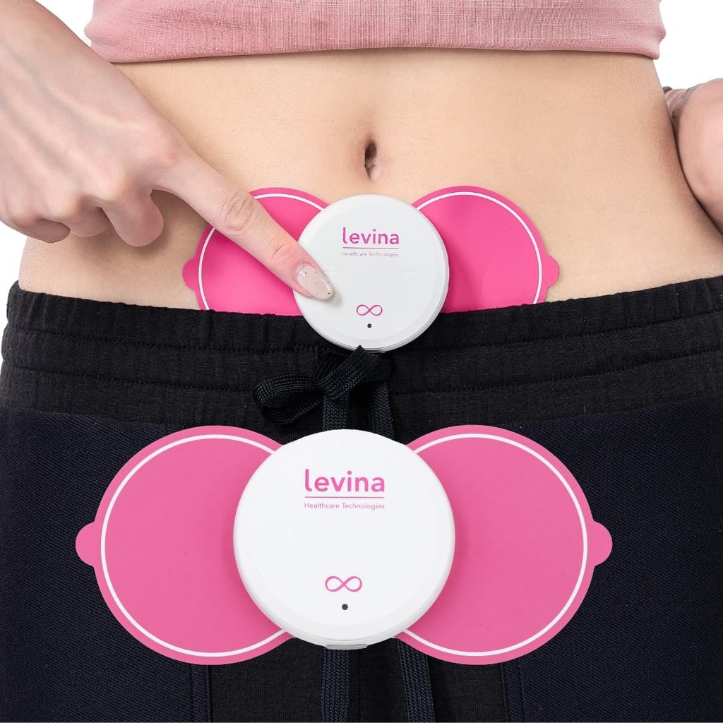 Levina Menstrual Period Relief Device - 무선 TENS Unit 및 Biocompatible Electrode Pads, 충전식, 자기 연결, 즉시 Cramp & PMS 구호 및 약물 무료, FSA HSA Eligible (RS-38)