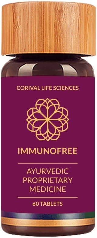 Immune 지원을 위한 Biogetica Immunofree 초본 보충교재 - Tulsi의 자연적인 유력한 혼합, Kalmegh, Immune Boost를 위한 Yashtimadhu & Giloy - 100% Vegan - 60의 정제