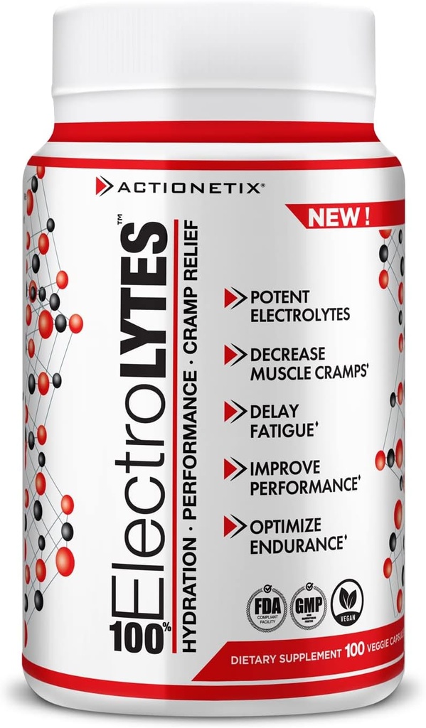 Electrolytes (100 모자) - Hydration Tablets - Quick & Lasting Rehydration 용 Electrolyte 보충 알약 - Stimulant Free Electrolyte Capsules, Salt Capsules, Salt Tabs, Hydration 환약