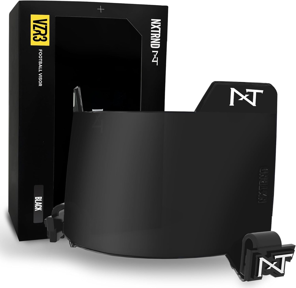 Nxtrnd VZR3 Football Visor, 곡선 렌즈 기술, 적합 성인 & 청소년 축구 헬멧