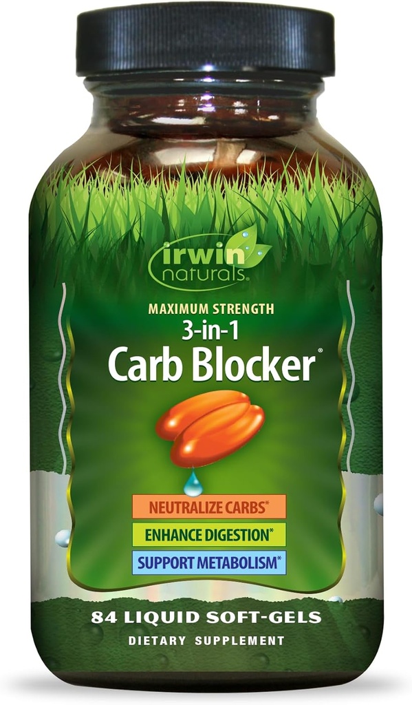 Irwin Naturals 최대 힘 3-in-1 Carb 차단제 84 조사