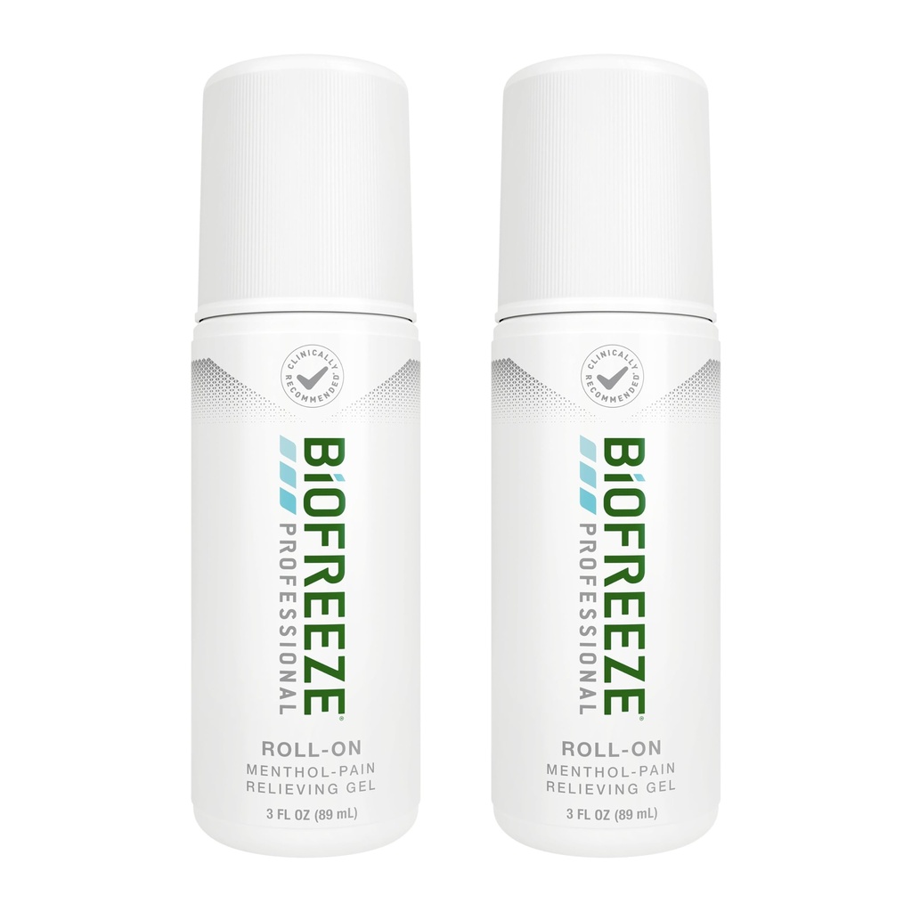 무릎, 목, Hip, 합동, & 어깨, 간단한 backache 고통 Reliever, 근육 기복, Roll-On Menthol 젤 3 Fl Oz (2의 포장)에 Biofreeze 직업적인 고통 구호 목록
