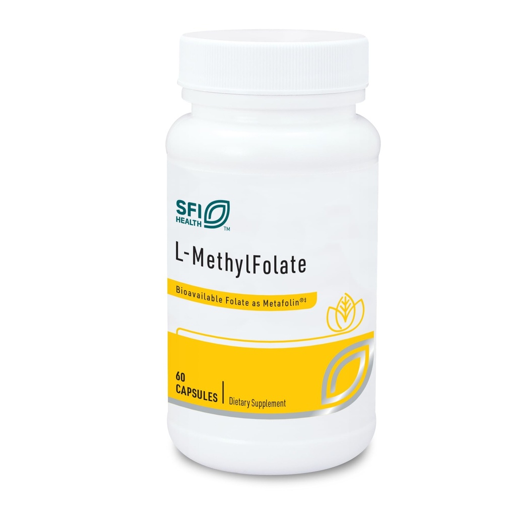 Klaire Labs SFI 건강 L-Methylfolate - 1000 mcg Folate 높게 생물 가능, Hypoallergenic 1000 미크론 (1 밀리그램) Metafolin L-5-MTHF (60 캡슐)
