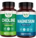 Nested Naturals Choline Bitartrate & Magnesium Glycinate Chelate Stack | Relaxation, Sleep Support, Cognitive Performance (210 카운트)