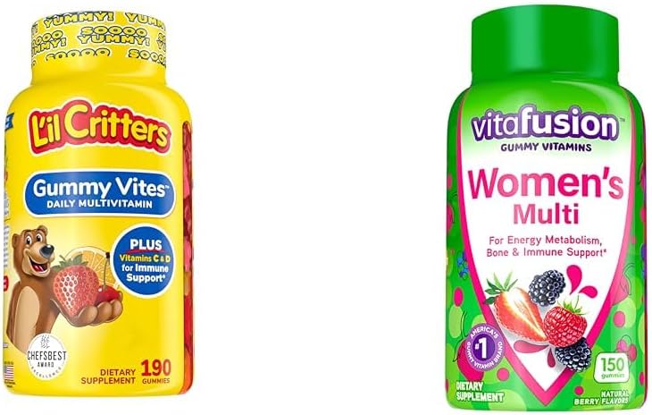 L'il Critters Gummy Vites 매일 Gummy Multivitamin 어린이를위한 & Vitafusion Womens Multivitamin Gummies