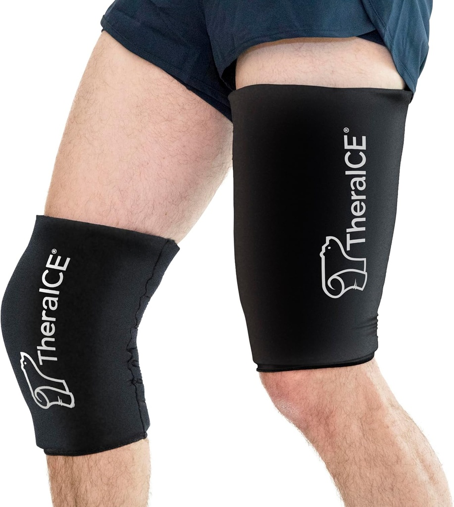 Injuries, 재사용 가능한 젤 콜드 팩 버팀대를 위한 TheraICE 무릎 얼음 팩 포장 압축 소매 팔꿈치, 발목 & Calf - Meniscus, ACL, MCL 통증 완화 (XL)를 위한 가동 가능한 냉각 포장 회복