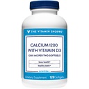 칼슘 (탄산염) 1200mg - 건강한 뼈 & 이, 100% 매일 가치 - 비타민 Shoppe에 의해 흡수 (120 Softgels)에 원조에 400IU 비타민 D를 추가하십시오