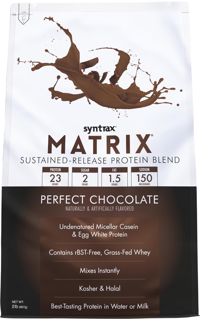 Syntrax Nutrition Matrix - 지속되는 릴리스 단백질 혼합, 완벽한 초콜릿 2 파운드.