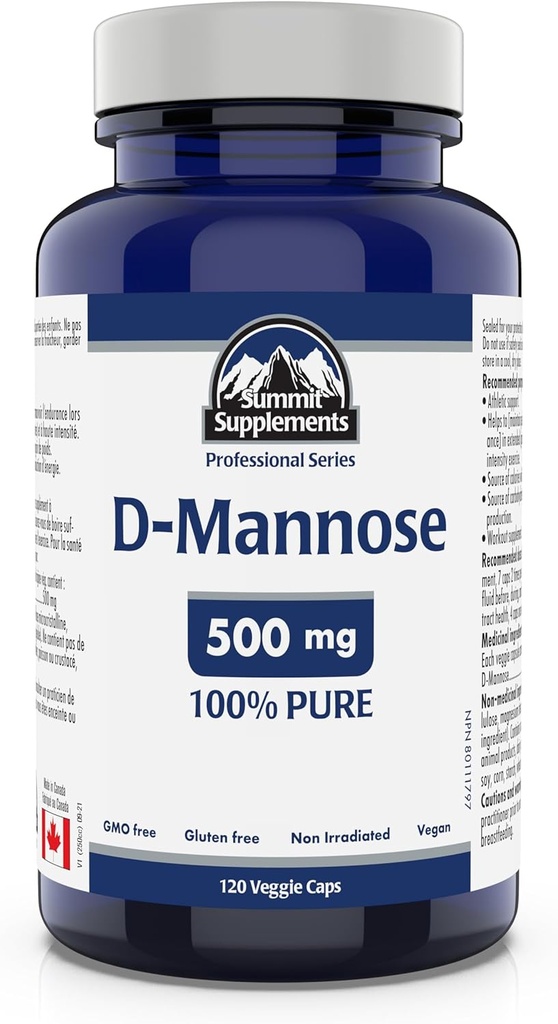 Summit Supplements - D-Mannose 캡슐 500 mg, 120 Veggie Caps - 에너지 생산을 지원하는 탄수화물의 소스 - Athletic Support Supplement