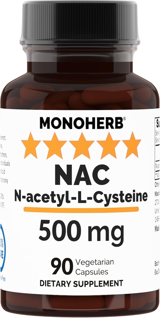 N-Acetyl-L-Cysteine - NAC - 500 mg - 90 Veg 캡슐