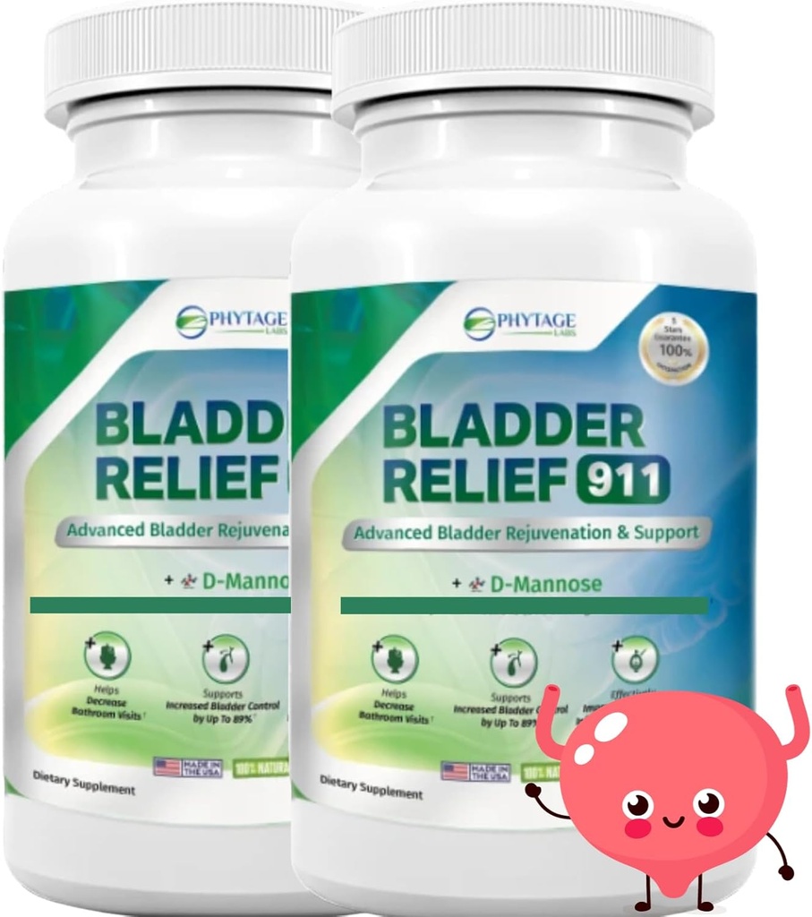Bladder Relief 911 Detoxifying strength - 남성과 여성을위한 Bladder 지원, 60 Veggie 캡슐 - 2 팩