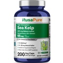 NusaPure 바다 Kelp 자연적인 Iodine 325mcg 10:1 추출물, 650 mg 캡슐 200 조사 (비 GMO, Vegan)와 동등한 65 mg
