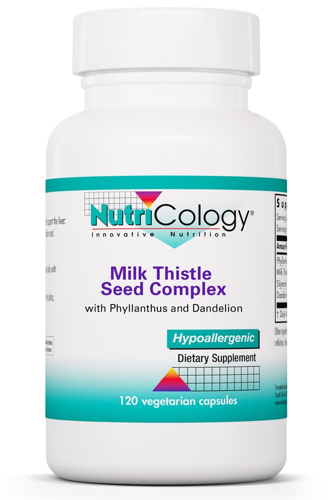 Nutricology Phyllantus Complex 보충교재 - 간병 건강 지원, 우유 이틀, Dandelion, Detox, Cleanse, 채식 캡슐 - 120 조사