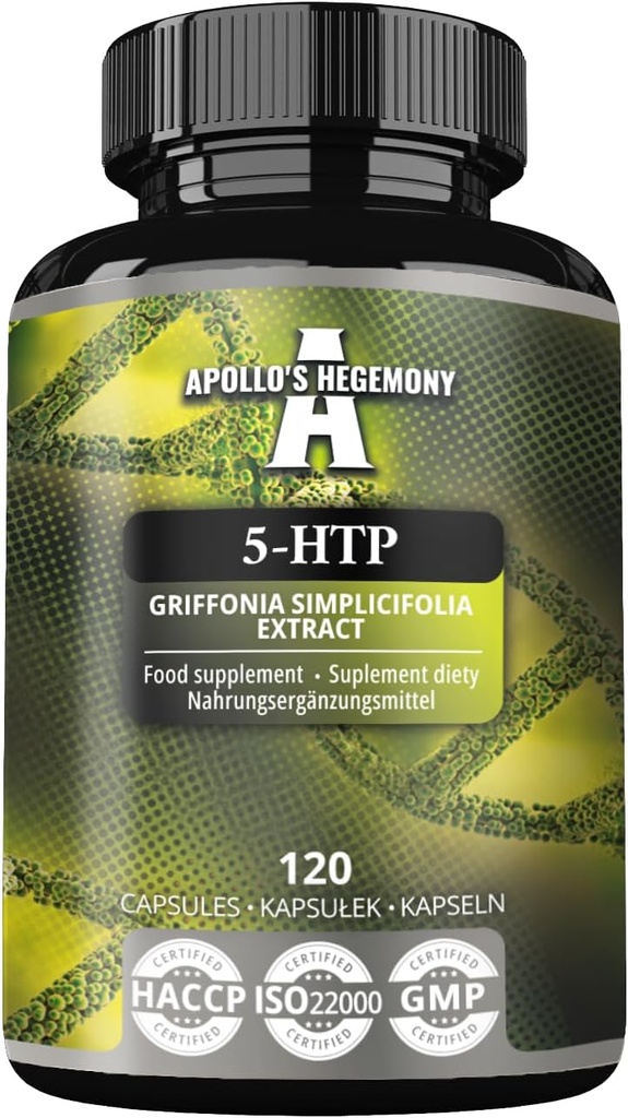 캡슐 당 5-HTP 150 mg - 120 Vegan 캡슐 - 4 개월 공급 - Griffonia simplicifolia 씨앗 추출물 - Mood 및 Well-Being 강화 - Apollo의 Hegemony에 의해 다이어트 보충