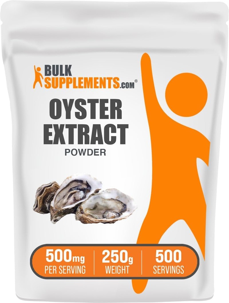 BulkSupplements.com Oyster 추출 분말 - 전체 굴 쉘에서 아연 보충 - 글루텐 무료, 500mg 서빙 당, 250g (8.8 oz) (팩 1)