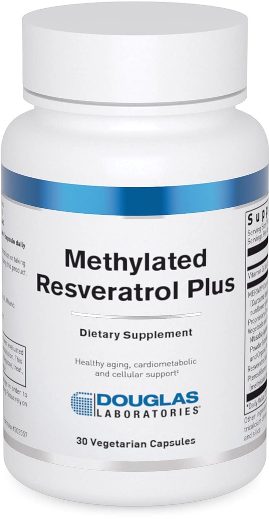 Douglas Laboratories Methylated Resveratrol Plus | Cardiometabolic 및 Cellular Health용 Curcumin 및 Vitamin D 공식 | 30 채식 캡슐