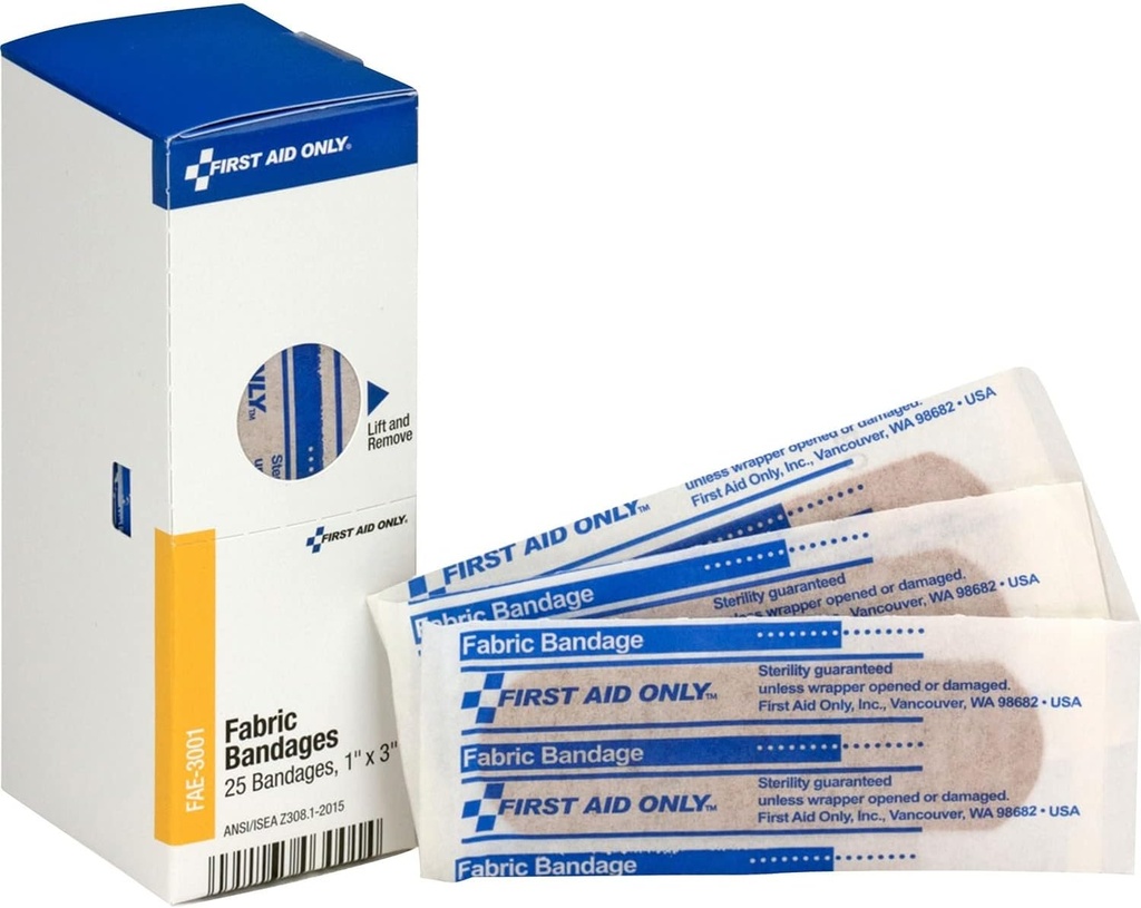 SmartCompliance 리필 1" x 3" 직물 붕대, 상자 당 25