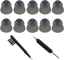 Smokey Hearing Aid Power Domes Close Domes Ear tips for ReSound Sure Fit Style RIC RITE and Open Fit BTE Hearing Amplifier with Cleaning tools Brush Cleaner and Carry Case (스모키, 중간)