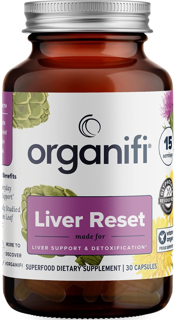 Organifi - Liver 재설정 - Liver Detox - 소화 및 면역 지원 - 셀룰러 에너지 생산, 30 캡슐을 홍보