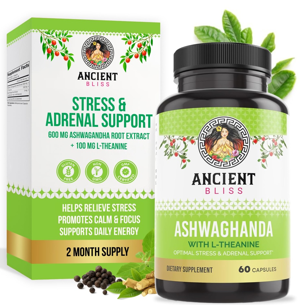 L-Theanine & Black Pepper Extract Capsules, Energy & Natural Mood Support Supplement, 성인을위한 초점 보충