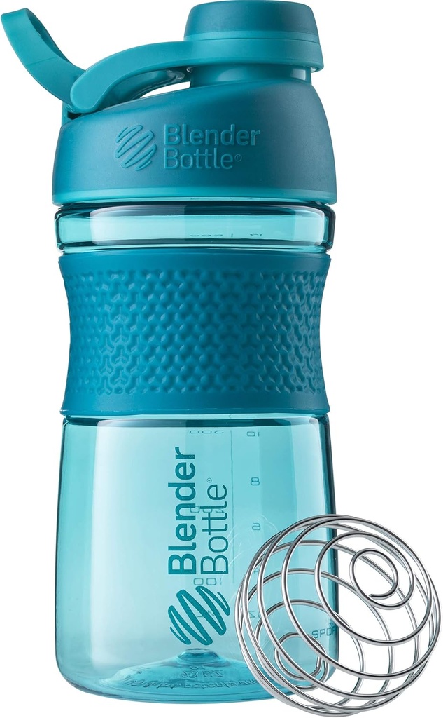 BlenderBottle 20oz SportMixer Protein Shaker Bottles, Black & Teal, 번들 2