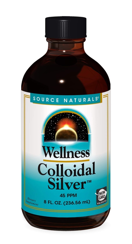 Source Naturals Wellness Colloidal Silver 45 ppm, 물리적 인 웰빙 * 지원 - 8 유체 온스