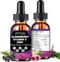 유기 Elderberry Syrup, 액체 드롭 Elderberry 비타민 C 및 아연 성인, 11-in-1 Sambucus 검정 Elderberry Tincture w / 비타민 D3, 바다 Moss 검정 씨앗, Elderberry Immune 지원 보충교재