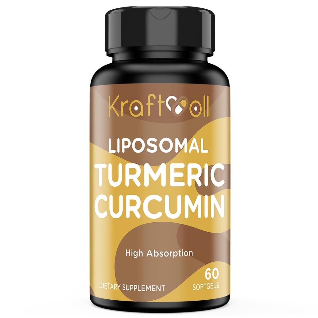 Liposomal 심황 쿠르쿠민 보충교재 2200 까만 고추 추출물을 가진 mg 15 높은 흡수 및 합동 기능을 위한 mg, 성인을 위한 60 Softgels
