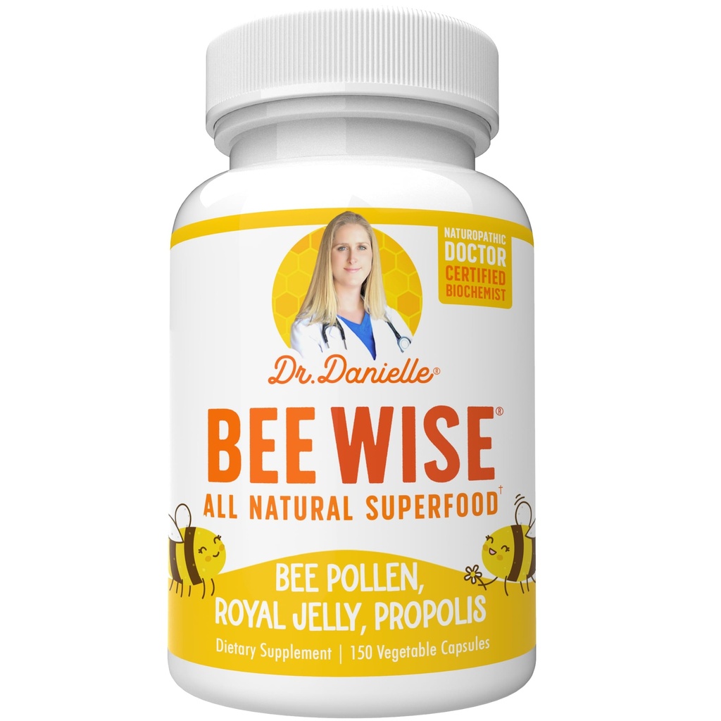 Danielle의 Bee Wise 박사 - Bee Pollen Supplement - Royal Jelly, Propolis, 4 Daily Bee Pollen 캡슐의 Beepollen과 함께 꿀벌