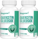 Quercetin Glucoside 1200mg 보충제 - 6X Bioavailability, 120 Veggie 캡슐, 최대 흡수를위한 검은 후추 및 루틴을 함유