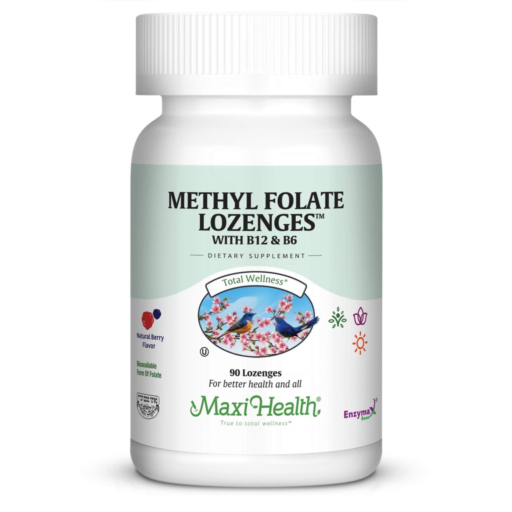 B12 & B6의 맛을 낸 기억, 심장 혈관 건강 호르몬 & 면역 지원 글루텐을 가진 Maxi 건강 메틸 Folate Lozenges는, Kosher Berry, 90 조사 해방합니다