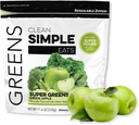청결한 간단한 식사 최고 녹색 분말, Chlorella, Spirulina, Superfoods & Prebiotic 섬유, 인공 성분 없음, 글루텐 자유로운, 녹색 Apple 풍미, 30의 서빙을 가진 자연적인 풍미가 있는 녹색 분말