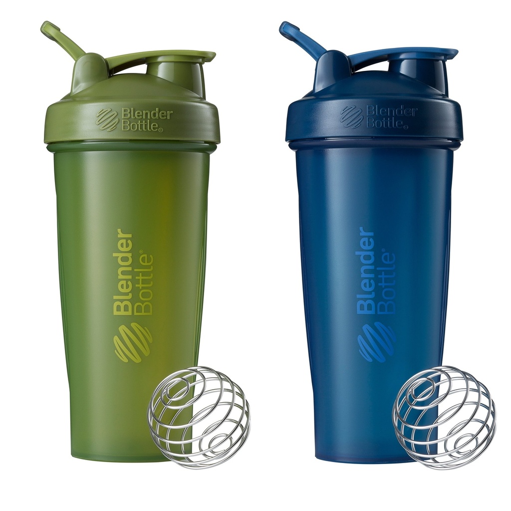 BlenderBottle Classic Shaker Bottle Perfect for Protein Shakes and Pre Workout, 28-Ounce (2 팩), Moss 및 Navy