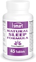 SuperSmart - 자연 수면 포뮬러 (Advanced Formula) - L-Tryptophan, Valerian Root, Hop, Eschscholzia Californica - 초본 보충 | Non-GMO & 글루텐 무료 - 45 정제