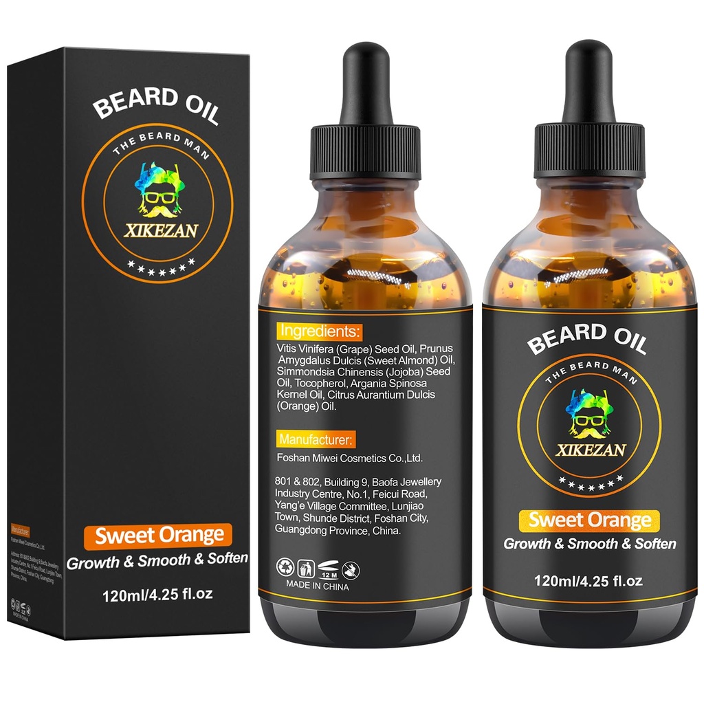곰 기름, 120ml/4.25fl.oz 기름은 큰 양 Beard 성장을 승진시킵니다, 컨디셔너에 있는 득점방해 배려 자연적인 감미로운 오렌지 냄새 무균 성장 연약 힘, 남자를 위한 GIF
