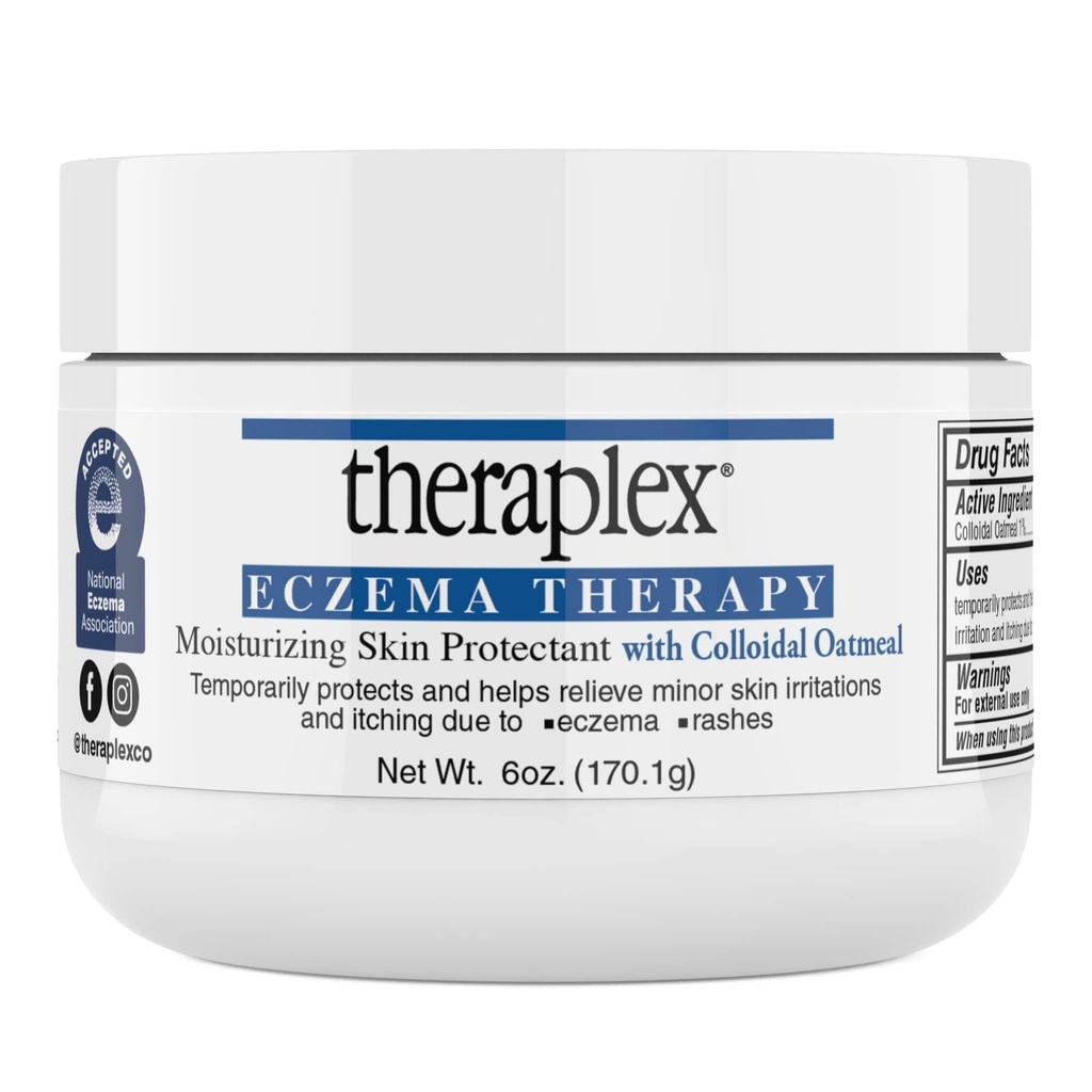 Theraplex Eczema 치료 (6 oz) - 자연 Colloidal Oatmeal, Noncomedogenic 및 Hypoallergenic, Fragrance-Free와 습기를 공급 피부 보호 - 국가 Eczema 협회 승인의 물개